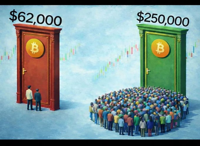 The image features a group of people standing around two doors, one painted red and the other green. The red door has a gold coin on top, while the green door also has a gold coin on its surface. Above each door, there is text that reads "60,000" for the red door and "2,500" for the green door. These numbers represent the amount of money associated with the doors.