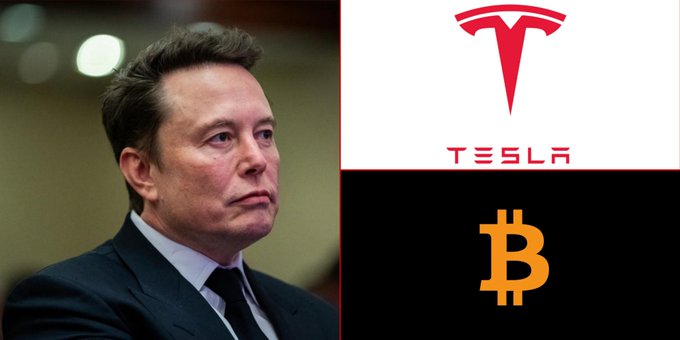 The image shows Elon Musk alongside the Tesla and Bitcoin logos, visually illustrating the post's announcement that Tesla still holds 11,509 BTC valued at approximately $972 million in its Q3 2026 reports.