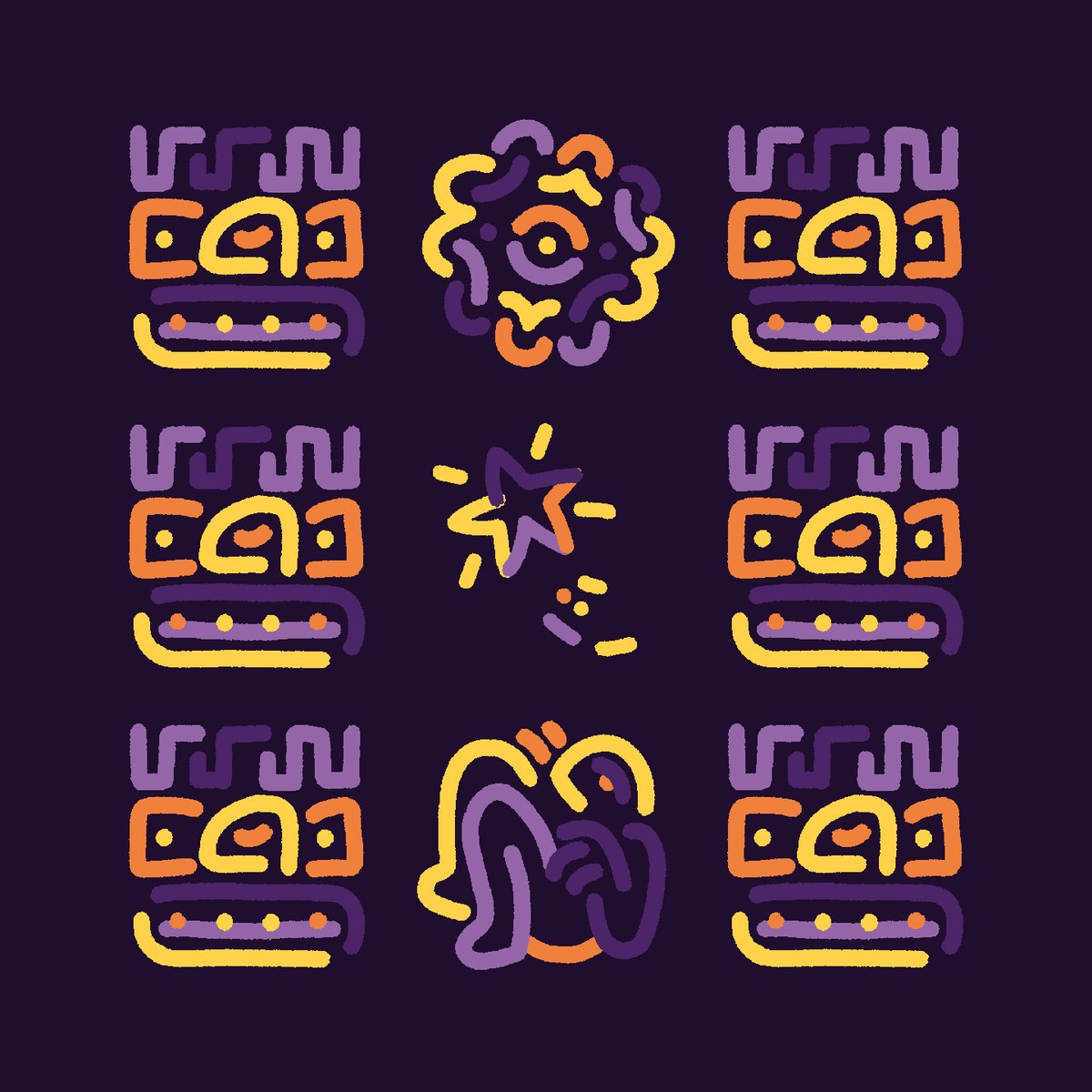 The image features a purple background with nine different designs, including a star, a flower, and other shapes. The text "GLiFS are fun" is written below the images, suggesting that these designs could be related to a game or an activity involving GLiFS (Global Language Flags).