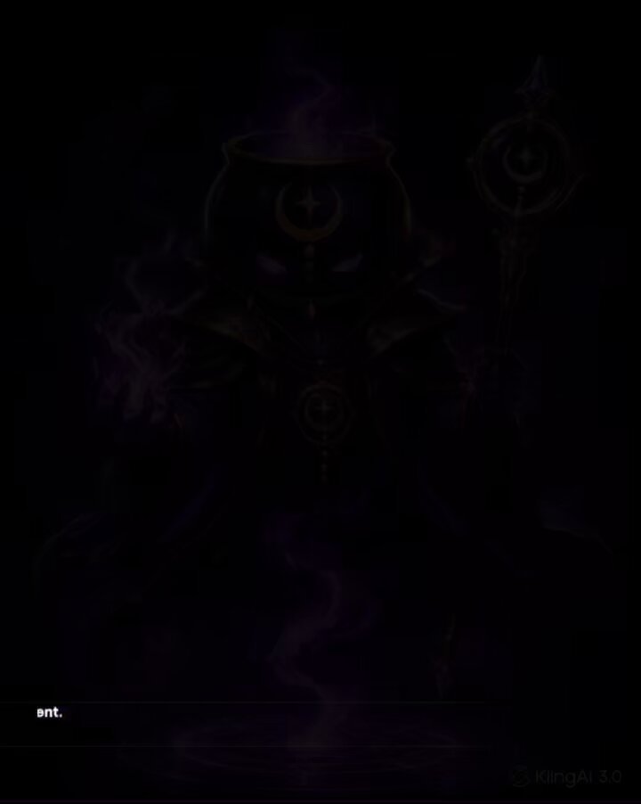 The image features a dark, mysterious scene with a large, glowing figure of a witch standing in front of a pot filled with a cauldron. The background is black, creating an atmosphere of darkness and intrigue. The website address "cauldrontoken.com" is displayed at the bottom of the image, indicating that this artwork may be part of a virtual art gallery or online marketplace for digital art pieces.