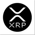 A black circular logo features the XRP cryptocurrency symbol with "XRP" text below it, representing the XRP Ledger—the top-ranked blockchain for Real World Assets with $4.1B in inflows, as highlighted in the accompanying post.