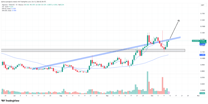 A TradingView candlestick chart for AUDUSD with an upward arrow and various technical indicators visible.