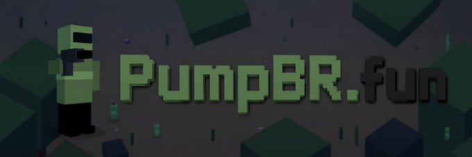The image features a banner with the text "PumpBR. Fun" written in green letters against a gray background. The banner also includes a picture of a robot character wearing a helmet and holding a gun, which adds an interesting visual element to the overall design.