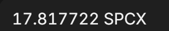 A dark-themed digital ticker display reads "17.817722 SPCX," showing the current share price of $SPCX, which relates to the post's discussion of $Prometheus's narrative ties to Robinhood lore and alternative naming history.