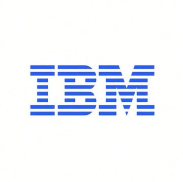 The classic IBM logo rendered in its signature blue striped typeface on a white background.