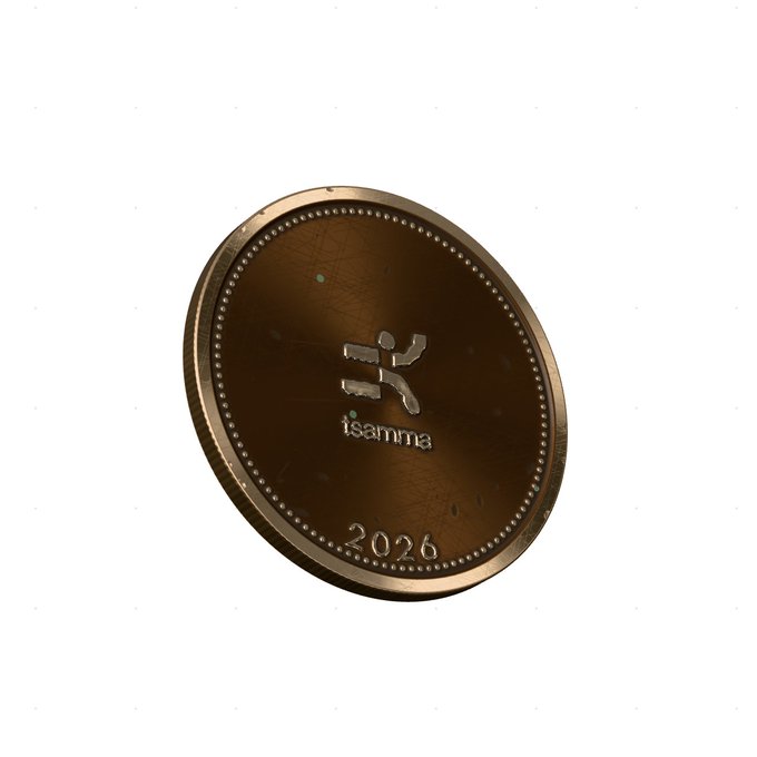 A bronze-colored commemorative coin featuring the Tsamma logo and the year '2026' on its face.