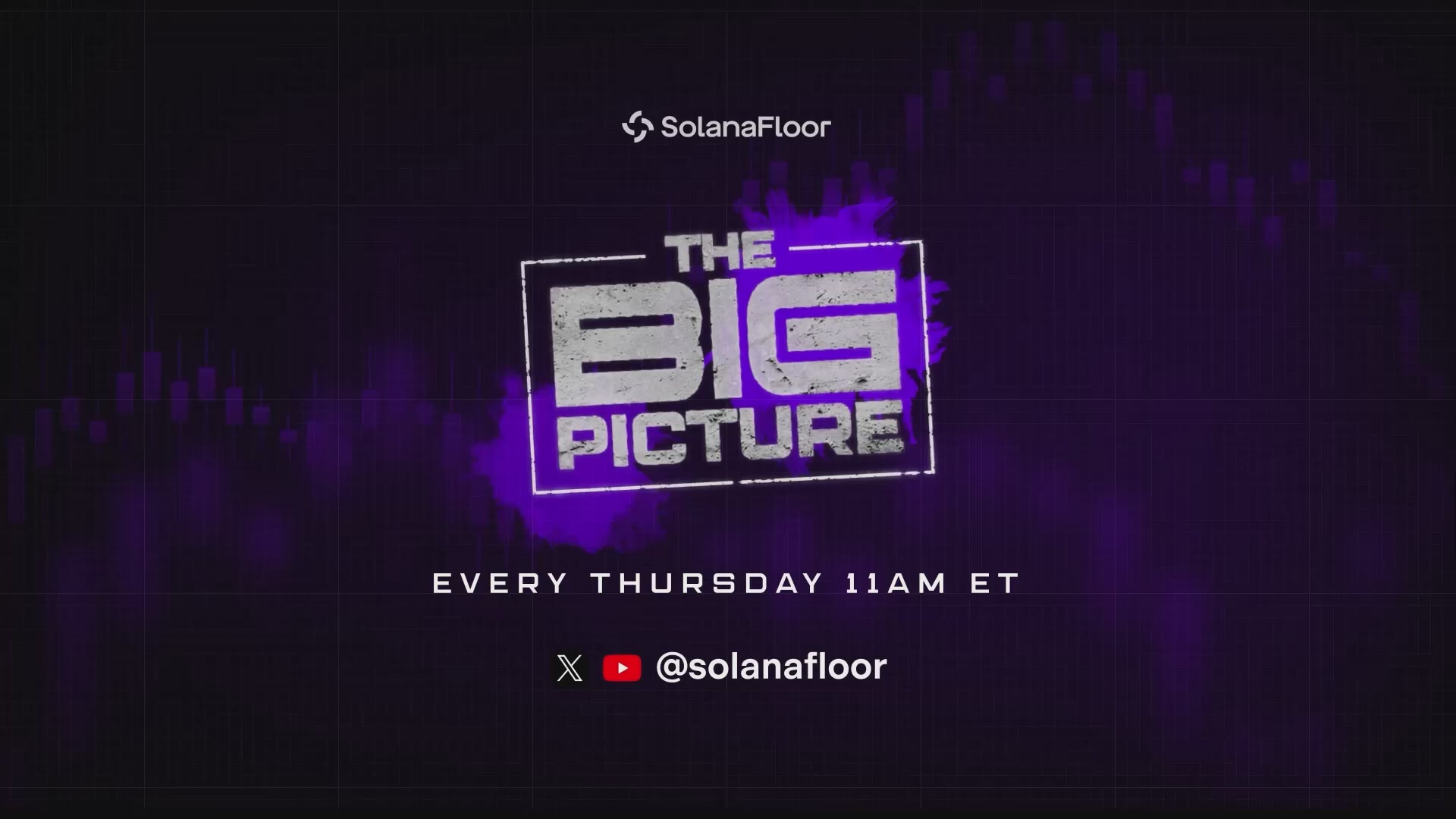 The image features a purple background with white text that reads "The Big Picture" at the top, followed by a list of dates and times for the show's live broadcasts. The main photo is also present in the image, but its significance is unclear without additional context.