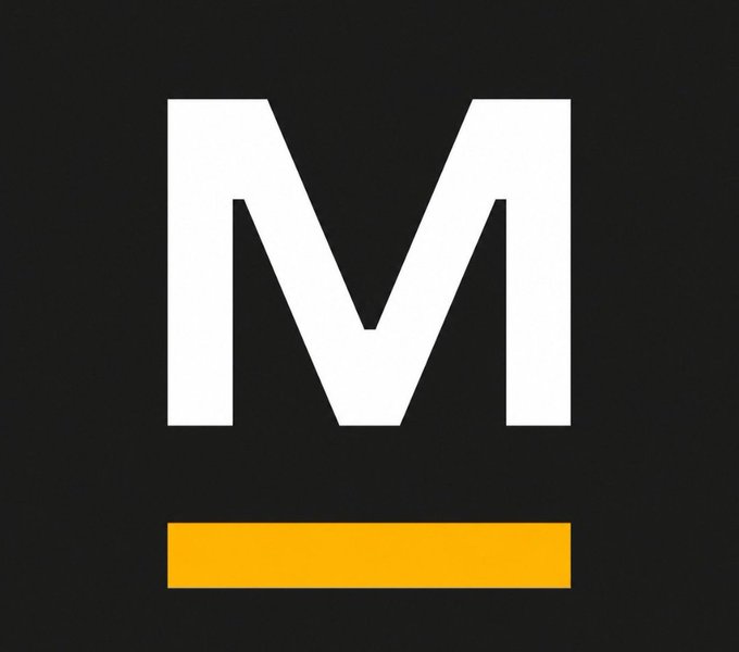 A bold white "M" logo with a yellow underline on a black background represents the ticker symbol "MARA" (Marathon Digital Holdings), referenced in the post criticizing Starwood's failure to sign any deals with the company despite ongoing excuses about the Long Ridge site.