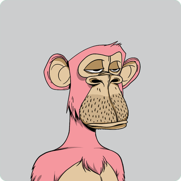 A digital illustration of a pink-furred Bored Ape with a stern expression and stubble, identified as NFT #8816 from the Bored Ape Yacht Club collection. The character is presented as one of two favorite options (LEFT #8816 or RIGHT #5207) being showcased by the owner.