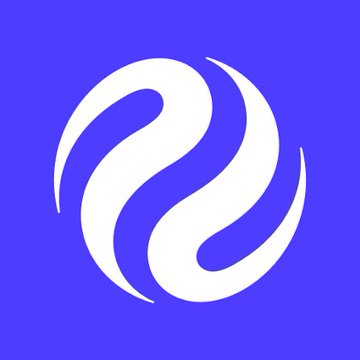 A white swirling circular logo on a blue/purple gradient background, resembling the Jupiter cryptocurrency exchange logo.