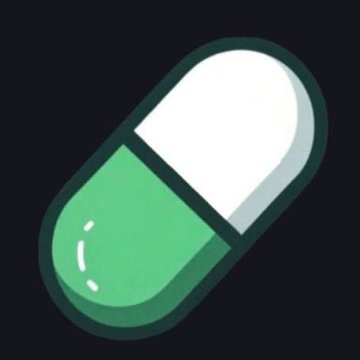 A stylized illustration of a green and white capsule pill on a dark background, symbolically representing the "pumpfun mobile app" being pulled or "paused" from iOS App Stores in the US and India, like medicine temporarily taken off the market.