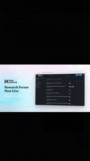 Quip Network promotional image announcing 'Research Forum Now Live' with a screenshot of a research portal interface and quotes from Builder and Product roles.