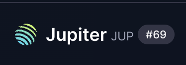 The image features a banner with the text "JUPITER JUP" written in white letters against a black background. The banner also includes a logo of a blue globe, which is positioned at the top left corner of the image. Below this logo, there are two numbers - 69 and 50. These numbers appear to be part of a post or message related to the "JUPITER JUP" brand.