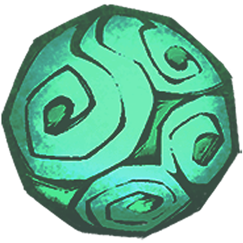 The image features a green ball with swirls, which appears to be a part of a larger artwork or illustration. The background is black, making the vibrant green color stand out even more. There are no texts present in the image, but there's an accompanying caption that reads "We're starting to release info about Terrariums this week. Can'nt wait to hear what you think of our Product team' designs for this new @AxieInfinity experience!".