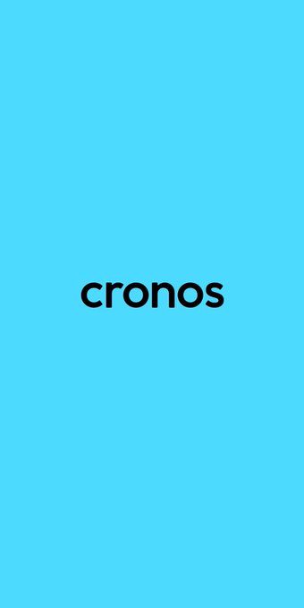 A simple turquoise graphic with the word 'cronos' in black lowercase text.