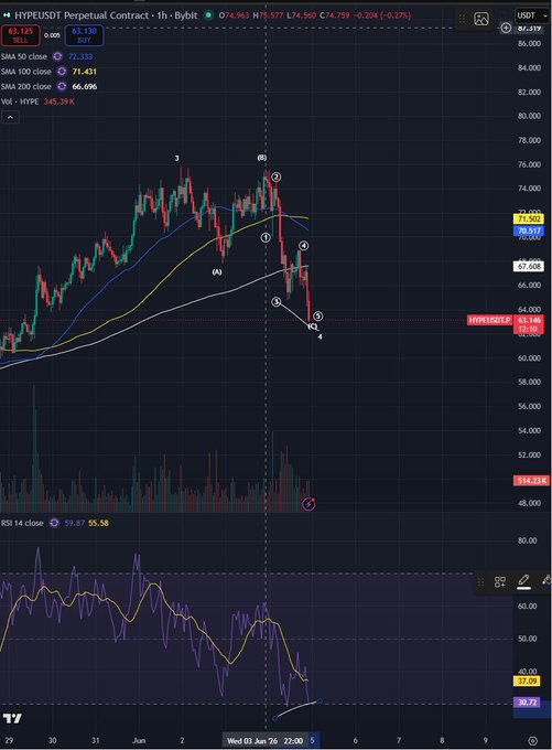 The image shows an Excel chart with two graphs displayed side by side, one showing stock prices going up while the other down. The text reads "hype was resilient but finally looks like a good dip to buy here, expecting a bull div to form on hourly over the next few hours". This suggests that despite the initial decline in stock prices, there is still potential for further increases in the future due to positive trends observed in the chart's two graphs.