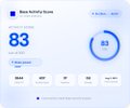 A Base Activity Score dashboard displays a top score of 83 alongside a circular gauge and metrics (QAB 4,900, XP 110, Rank 115), visually supporting the post's positive review of swapping USDC to JESSE on the Base App.