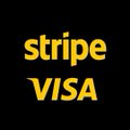The image features a logo for a company called Stripe that deals with payments, stating its partnership with Visa & Mastercard to launch a major cryptocurrency stablecoin platform worth $23 to $25 trillion per year worldwide. The logo is shown against a black background in white. The text clearly identifies the main product - the Bitcoin wallet and exchange - as the focal point of this advertisement campaign.