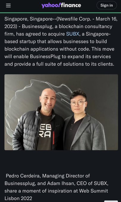 The image shows a man wearing glasses standing next to another man who has a bald head. They are both smiling for the camera, and there is text on their phones that says "Sydney Finance". The background of the image is black with white text.