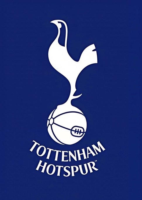 The image displays the Tottenham Hotspur Football Club logo, featuring the iconic white cockerel standing atop a football, with "TOTTENHAM HOTSPUR" written below in bold white lettering against a navy blue background. The logo connects to the post by representing the Spurs, who, alongside Coventry, have notably failed to score in their opening Premier League matches this season—a historic first in the league's history.