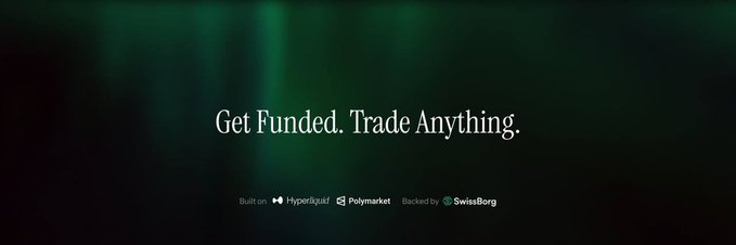 A post from the trading platform @ProprXYZ lists a strategy that involves trading Hyperliquid perps and Polymarket lines, aiming for an 80% return on investment within 5 hours of execution. The strategy focuses on funding through Trade Anything, providing a source of capital for traders to invest in these funds. The image features a green banner with white text promoting the fund generated by this strategy.