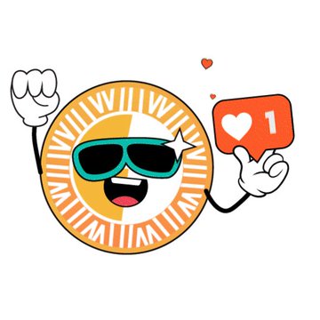 A cheerful anthropomorphized sun character wearing sunglasses gives a thumbs-up while holding a red notification bubble displaying "1" heart, symbolizing the popular social media "like" feature. The energetic, retro-illustration style complements the post's message about SUN.io's cost-efficient DeFi trading platform, with the sun mascot personifying the brand's near-zero transaction fees.