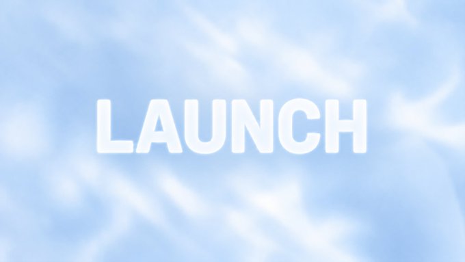 A simple graphic with the word 'LAUNCH' in white text against a soft blue sky background.