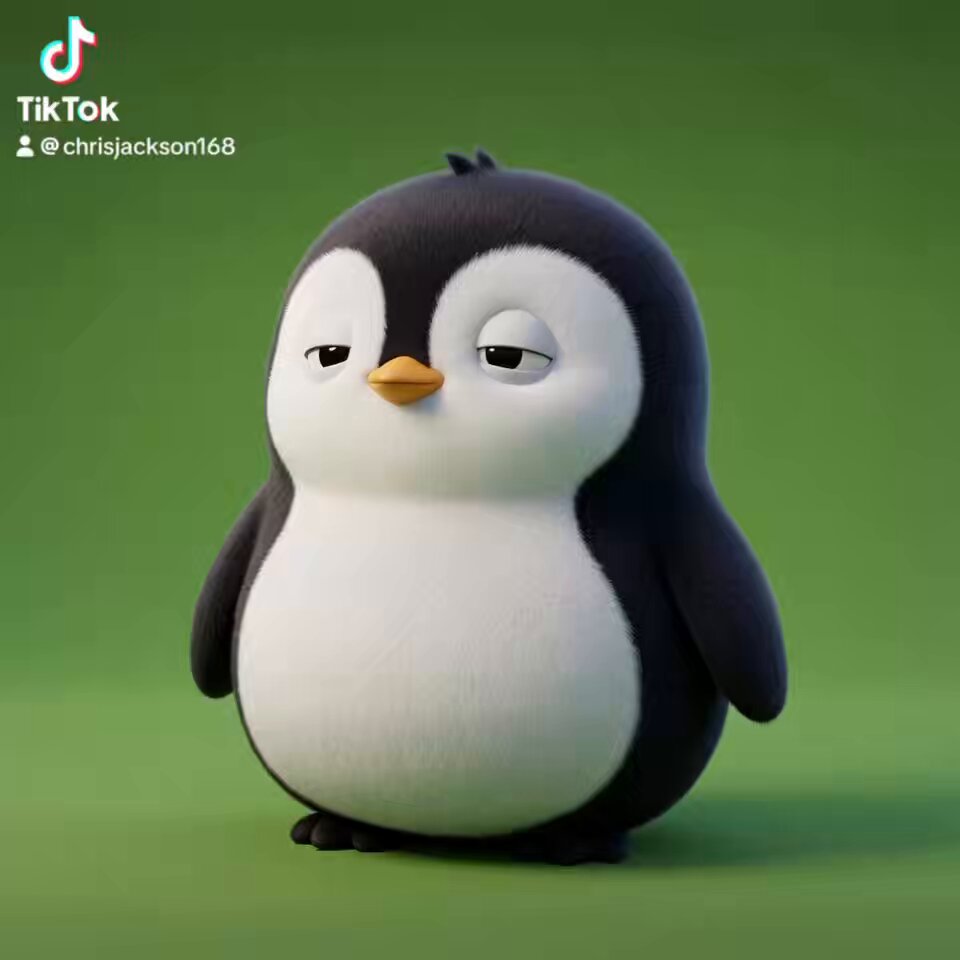 The image features a cartoon penguin sitting on its hind legs, with its head tilted back as if looking at something or someone. The background of the image is green, which contrasts nicely with the penguin's black and white color scheme. There are also some text elements in the image that read "Billions Will Huddle" and "Don't Get LEFT".