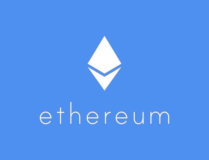 The image features the Ethereum logo, a white diamond-shaped geometric symbol, displayed against a solid blue background with the word "ethereum" written below it in lowercase white letters. This represents day 473 of the ongoing campaign to post the Ethereum logo daily until ETH reaches $5,000, with the post noting they are currently $3,130 away from that target.