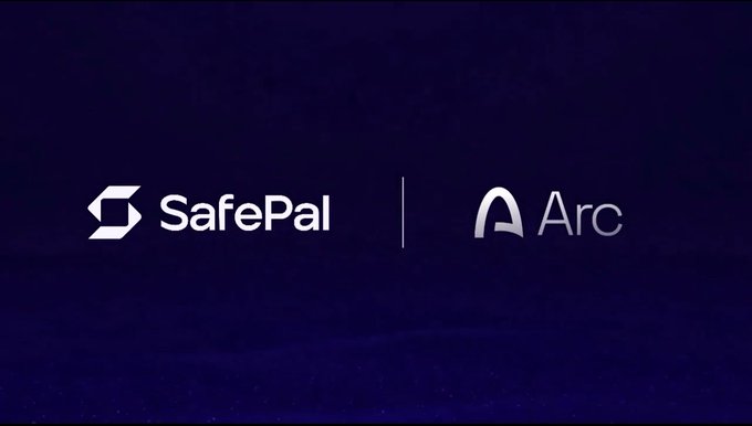 The image features a logo for a company called safepal that has been paired with another company named arc. The two companies are collaborating to create a new cryptocurrency wallet called @arc. SafePal will support this new wallet from day one, ensuring seamless integration into the existing ecosystem. This partnership aims to provide architects and other professionals with a secure and efficient way to manage their assets in the crypto space.