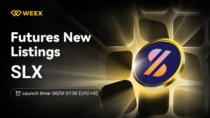 The image features a poster for a futures listing, with a coin placed at the center of the poster. The text on the poster announces that "New Listings" are available on WEEX, and the launch time for this listing is 08/01/2021 at 07:30 (UTC). The post also mentions that there will be an article about the listing soon.