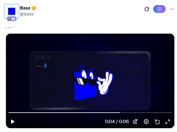The image features a blue square cell phone with a cartoon character wearing sunglasses, giving it a fun and playful appearance. The cell phone is placed at the center of the frame, drawing attention to its unique design. In the background, there are two small texts that read "base" and "@predictdotfun", which may be related to the content or context of the image.