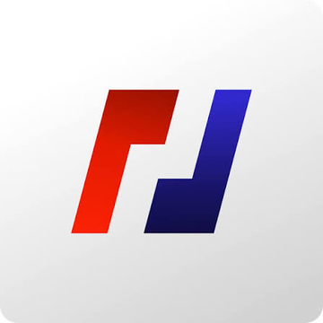 A stylized "H" logo with red and blue gradient coloring on a white background, likely representing H8 Capital or a similar investment firm, paired with news of the collapsed BitMEX acquisition.