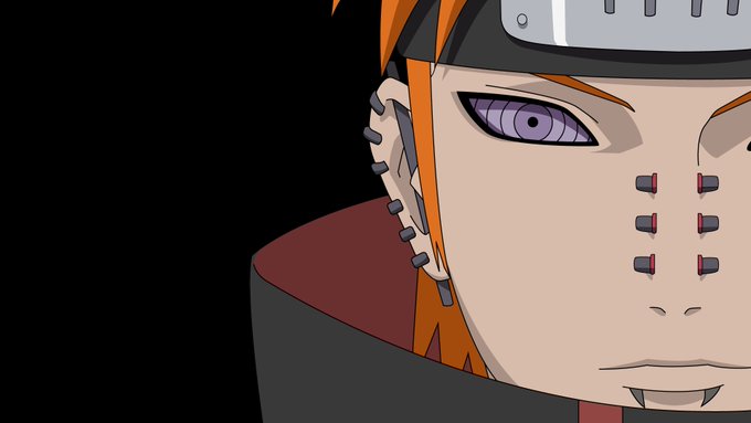 An anime character with orange hair, piercings, and a Hidden Leaf Village headband from Naruto, set against a black background, fitting the playful weekend greeting theme of the post.