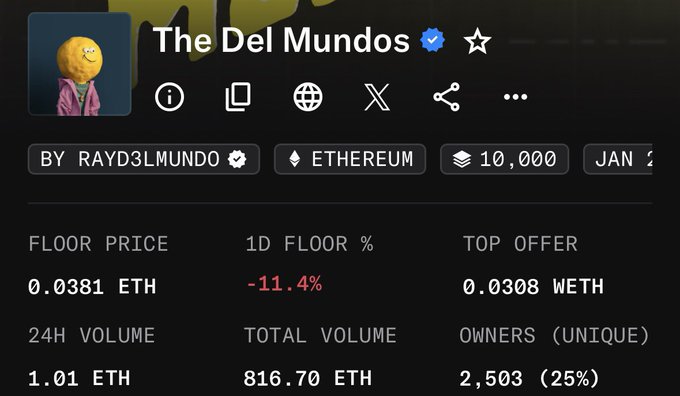 A screenshot of a page on a website displaying "The Del Mundos". It appears that someone has sent this message, and it's sitting at the top corner of the screen with some details about the cryptocurrency. The title "The Del Mundos" is visible at the bottom right corner of the image, while several words related to cryptocurrencies are also present on the left side of the screen. At the center of the page, there is a figure or an icon representing etherium as a currency exchange rate between two types of money in euros and dollars. Additionally, another symbol resembling the Ethereum logo can be found near the top left corner of the screen. The website suggests that it's now safe to invest in Etherium.