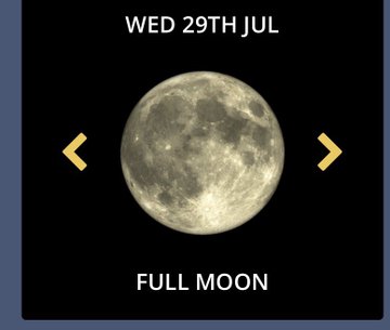 The image shows a full moon on WED 29TH JUL, visually representing the "full moon" mentioned in the accompanying post and likely serving as a figurative cue for the "scam pumping" activity related to cryptocurrency trading.