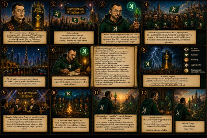 A detailed illustration of a card game board, divided into nine sections, each depicting a different scene from the game "Old Guard".