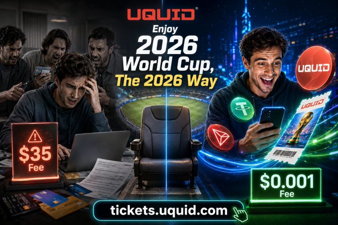 The image features a man sitting in an airplane seat, looking at his phone with excitement. The background of the image shows a city skyline, indicating that they are at an airport. There are also tickets displayed for the World Cup event on the poster.