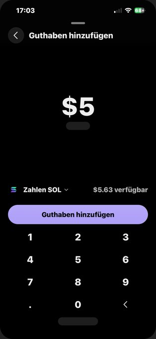 The image shows a cell phone screen with a black background, displaying a white text box that reads "Hab noch 5$ Marge zusammen bekommen meine 1$ mog wurden 1.01$". The main focus of the image is on this text box and its relationship to the post.