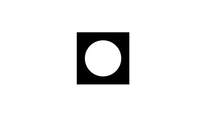 A black square containing a white circle is displayed on a light background, likely representing a placeholder or logo image for the iris_credit testnet announcement. The graphic appears to serve as a visual marker for the post about applying for early testnet access.