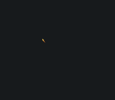 A small orange and white object (possibly a bird or leaf) appears in the upper portion of an otherwise completely black image.
