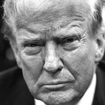 The image shows a close-up portrait of the face of the former US President, Donald Trump. The man appears to be looking directly at the camera, with an expression of deep concentration and possibly frustration or annoyance, as he seems to be staring off into the distance, perhaps thinking deeply about something important. Above him, there is a caption that reads "RUMOR: President Trump reportedly said 
$XRP is the new oil". The focus on this man's facial expressions and the accompanying context suggest an intense moment in the political climate, with news of President Trump potentially discussing Bitcoin and its implications for the future of currency.