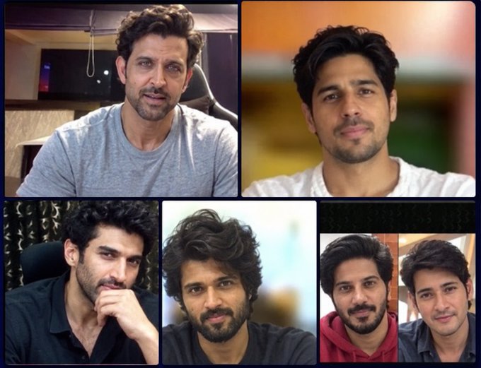 The collage features five images of popular Indian actors—Hrithik Roshan, Sidharth Malhotra, Aditya Roy Kapur, Vijay Deverakonda, and Naga Chaitanya with Mahesh Babu—juxtaposing their faces to suggest that having a recognizable Indian public figure, rather than a foreign one, would boost retail investor confidence in the ARC platform.