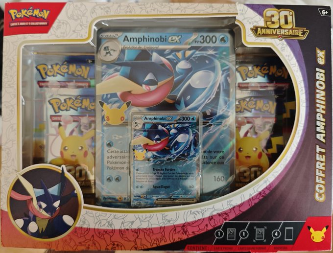 The image shows a Pokémon TCG "Lunetto" themed binder box containing booster packs and featuring artwork of a character with grey hair, a red coat, green tie, and jester-like accessories, alongside a height measurement of "5'9.4'" and a sinister smiling mouth labeled "Servant." The post humorously suggests that despite the premium presentation and abundance of booster packs visible in the box, seasoned Pokémon TCG collectors know that sealed products are typically a poor investment—implying the eBay/Amazon invitations mentioned are aimed at overconfident buyers who think they'll profit from "investing" in Pokémon packs rather than simply opening them.