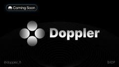 A promotional graphic announcing Doppler ($XDP) is "Coming Soon" to Kraken, featuring the project's metallic logo and wordmark on a dark background, with the Twitter handle @doppler_t at the bottom.