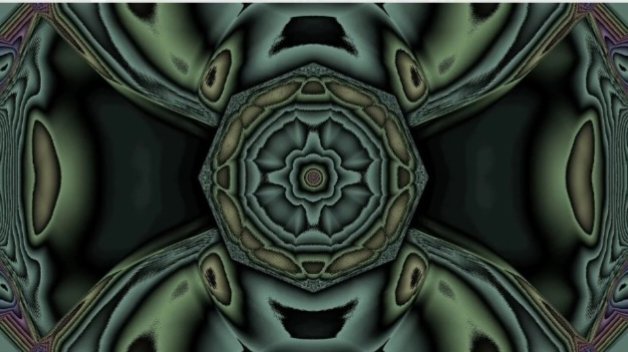 The image features a digital art piece that appears to be a complex, abstract design with a lot of green and purple colors. The design has a symmetrical pattern, which adds to its visual appeal. The image also includes text that reads "NFT Quantum Echoes" and "@quipnetwork". This suggests that the artwork is likely created by someone who is familiar with NFTs (Non-Fungible Tokens) or digital art, as they have used these terms in their description of the piece.