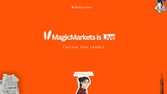 A promotional graphic with an orange background features the text 'MagicMarkets is LIVE' and 'FOLLOW THE TREND'.