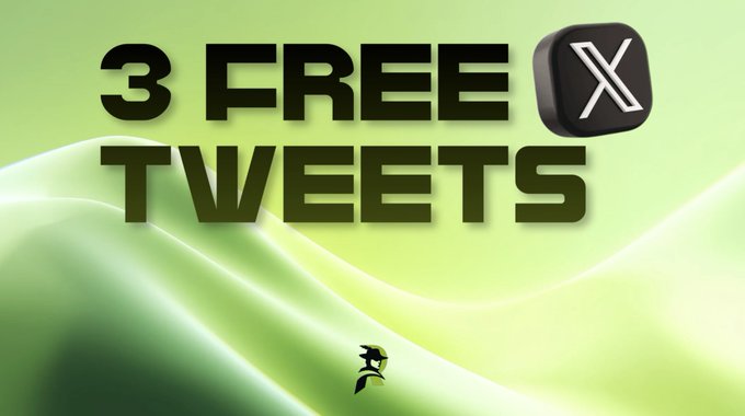 A light green graphic with the text '3 FREE TWEETS' and the X (formerly Twitter) logo in the top right corner.