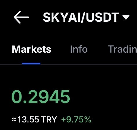 The image shows a close-up view of a computer screen displaying financial market data, specifically related to cryptocurrency. The title "Skyai/USDT" stands out against the background elements of the screenshot.

The numbers displayed on the screen represent the price of Bitcoin in US Dollars (with each number representing cents). The post is titled "#skyAI has a very high chance of hitting $2 somewhere this year". This indicates that there's a significant possibility of Bitcoin rising to at least $2, potentially making it an attractive investment opportunity.