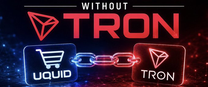 The image features a poster with two logos, one for "uquidcard" and another for "TRON". The text on the poster reads "Without TRON without TRON without TRON without TRON without TRON without TRON without TRON without TRON without TRON without TRON without TRON without TRON without TRON without TRON without TRON without TRON without TRON without TRON without TRON without TRON without TRON without TRON without TRON without TRON without TRON without TRON without TRON without TRON without TRON without TRON without TRON". The logos are placed on the poster in a horizontal line, with "uquidcard" at the top and "TRON" at the bottom.